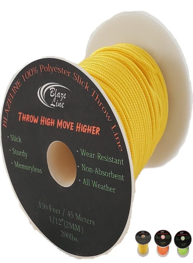 Blaze Line 100% Polyester Climbing Throw Line Rope 2 mm (1/12 in) 150 ft Stool Cord 200 lbs Tensile Strength (Luminous Yellow) - Image 1