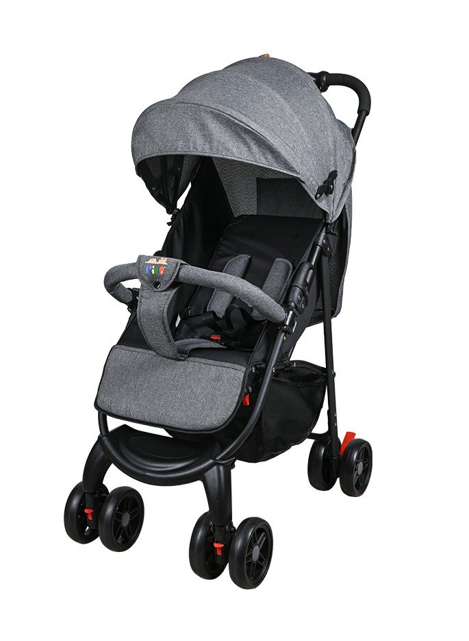 Kiko Comfortable Stroller 8 Wheels, 0 Months +, Grey - Image 1