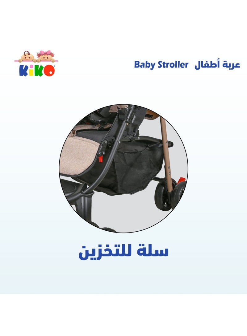 Kiko Comfortable Stroller 8 Wheels, 0 Months +, Grey - Image 5