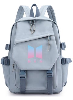 BTS BTS Backpack Casual Shoulder Bag Travel Rucksack,Light Blue  - Image 1