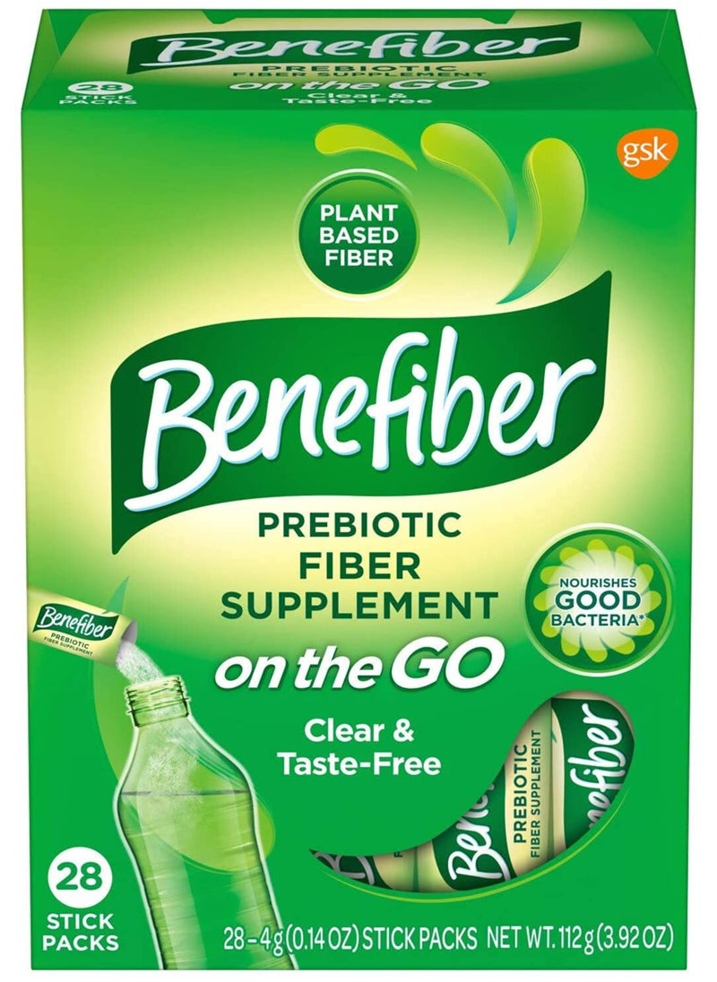 Benefiber - Prebiotic Fiber Supplement, On The Go, 28 Stick Packs - Image 1