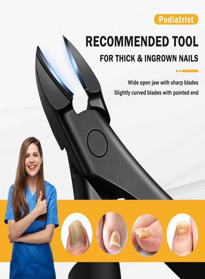BEZOX Toe Nail Clippers for Thick Toenails for Seniors - Raised Cutting Edge Ingrown Toenail Clippers, Ergonomic Design Toenail Scissors for Thick Nails, Podiatrist Recommended - Black - Image 4