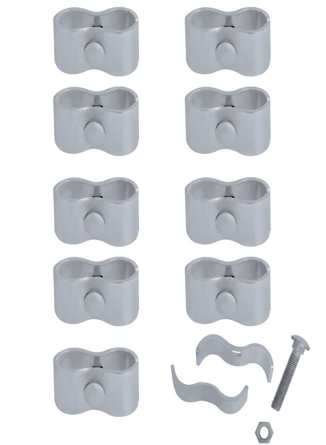 Hoqqf 10 Sets Dog Kennel Panel Clamps Chain Link Fence Clamps 1-3/8’’ Fence Parts Temporary Dog Kennel Clamps Chain Link Fence Parts Galvanized Fence Ties for Pipe Panel Frames - Image 1