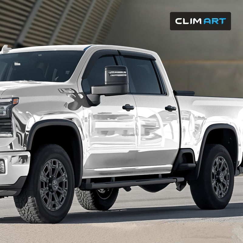 CLIM ART Incredibly Durable Rain Guards for Chevrolet Silverado/GMC Sierra 2500HD 2020-2022 Crew Cab - Tape-on Window Deflectors (4pcs) - Image 4
