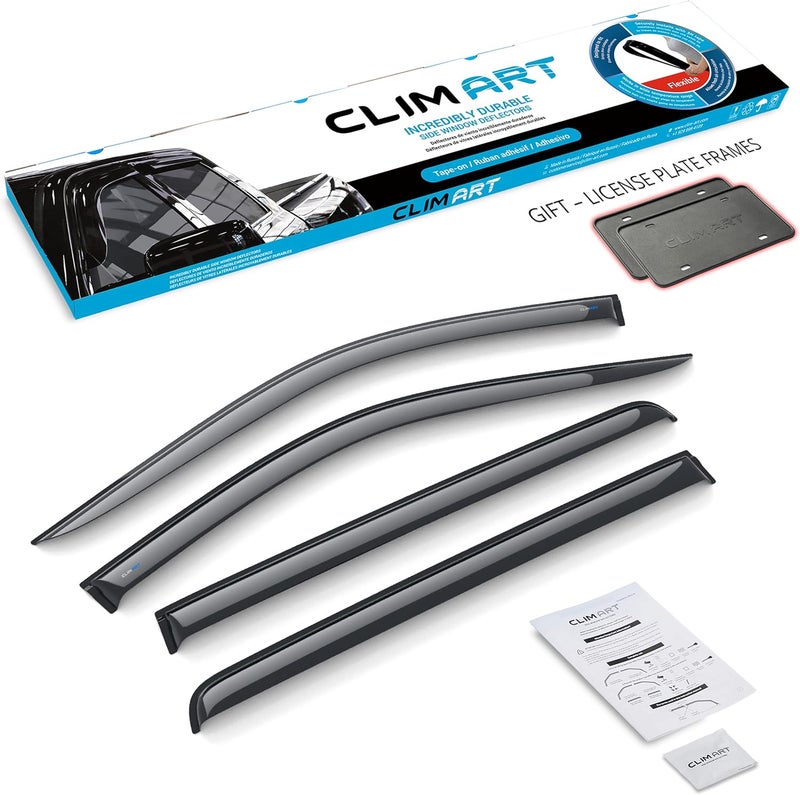 CLIM ART Incredibly Durable Rain Guards for Chevrolet Silverado/GMC Sierra 2500HD 2020-2022 Crew Cab - Tape-on Window Deflectors (4pcs) - Image 5