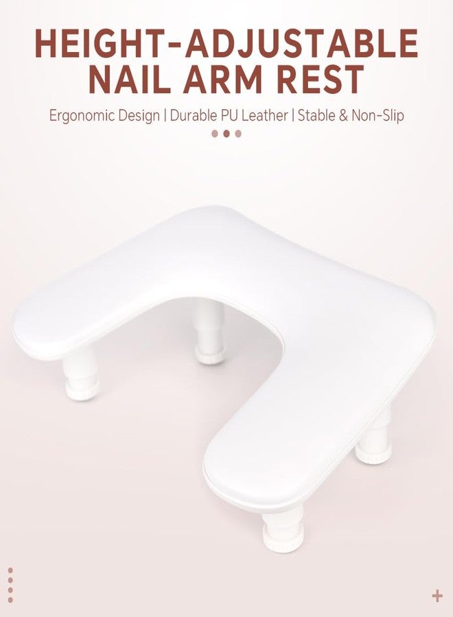 KADS 3-Height Adjustable Nail Hand Rest Pillow - Ergonomic Armrest Manicure Hand Cushion with Non-Slip Base for Nail Art, Gel Polish & Acrylics - Image 2