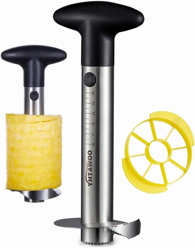 Yhtawoo Pineapple Corer and Slicer [Reinforced sharp blades & Heavy duty & Durable], Pineapple Cutter Corer Peeler, Stainless Steel Decorer Fruit Knife,Easy Core Remover - Image 1