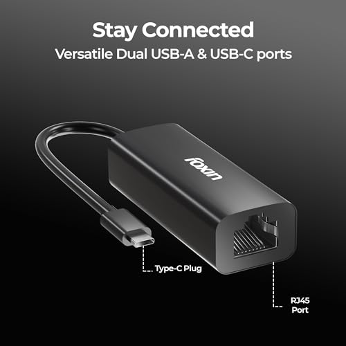 Foxin Type C to LAN Ethernet Adapter, 100 Mbps Network LAN Speed, RJ45 LAN Port, 9 cm Cable, for Windows/Mac/Linux, Compatible with Laptop, Desktop, Gaming Console | FLA 100C (Black) - Image 3