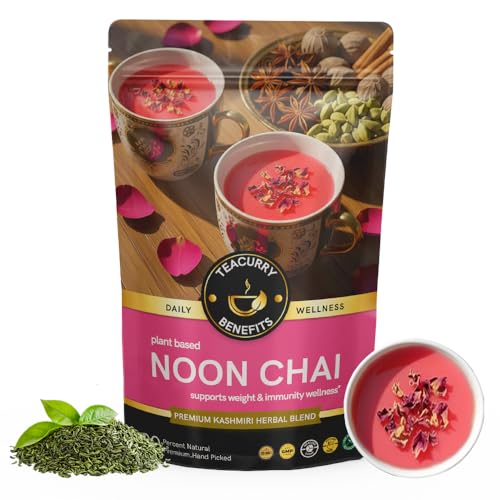 TEACURRY Noon Chai of Pink Tea Kashmiri Leaves (50 Gms - 25 Cups) | Helps with Immunity, Digestion, Skin Glow, and Weight Loss, | 100% Natural Noon Chai Kashmiri - Image 1