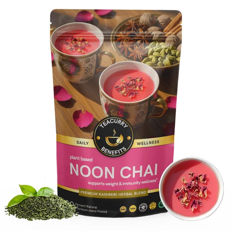 TEACURRY Noon Chai of Pink Tea Kashmiri Leaves (50 Gms - 25 Cups) | Helps with Immunity, Digestion, Skin Glow, and Weight Loss, | 100% Natural Noon Chai Kashmiri - Image 2