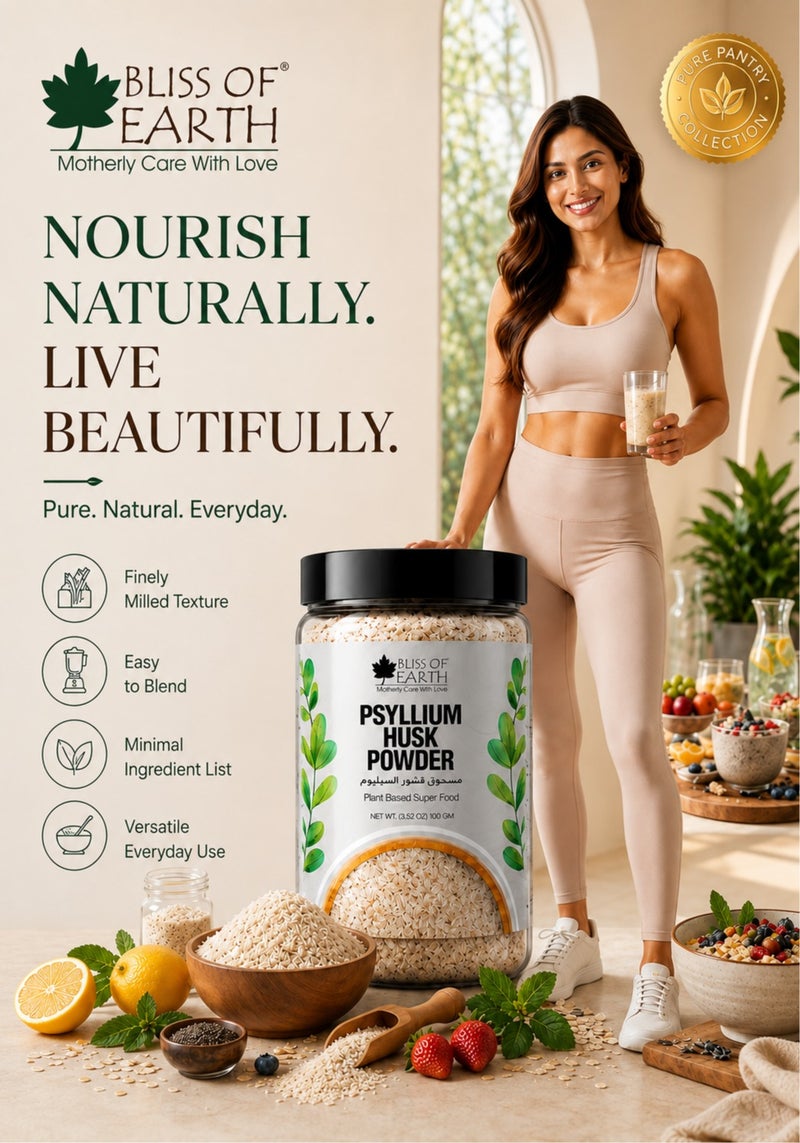 Bliss of Earth Psyllium Husk Powder 100g, Pure Isabgol (Ispaghula) Soluble Dietary Fiber for Digestion and Gut Health, Fine Milled, Vegan, Unflavoured - Image 5