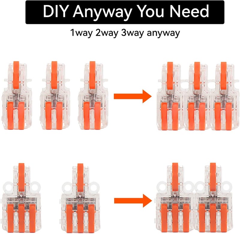 AITIAO 26Pcs Lever Wire Connectors 2/3/5 Conductor Combination Compact Splicing Connectors Wire Connectors Kit Quick Electrical Connector for 24-12 AWG - Image 4