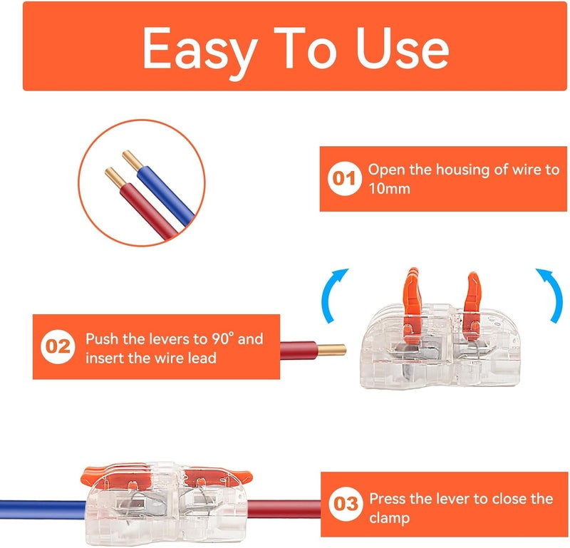 AITIAO 26Pcs Lever Wire Connectors 2/3/5 Conductor Combination Compact Splicing Connectors Wire Connectors Kit Quick Electrical Connector for 24-12 AWG - Image 3