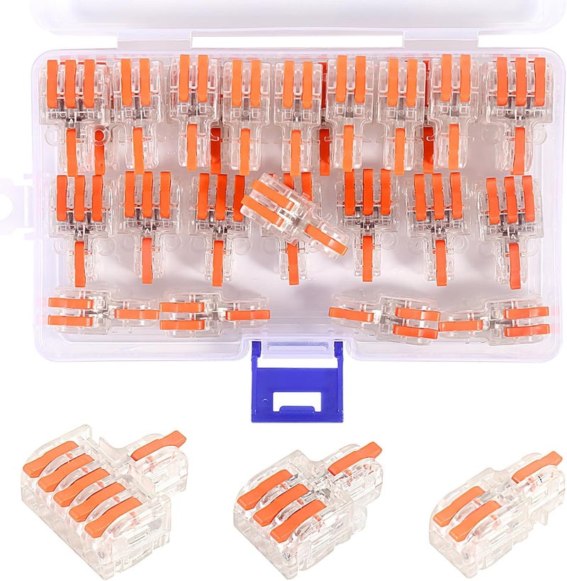 AITIAO 26Pcs Lever Wire Connectors 2/3/5 Conductor Combination Compact Splicing Connectors Wire Connectors Kit Quick Electrical Connector for 24-12 AWG - Image 1