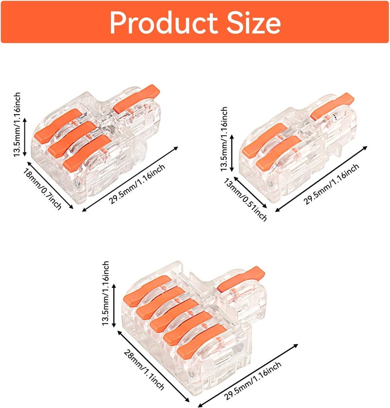 AITIAO 26Pcs Lever Wire Connectors 2/3/5 Conductor Combination Compact Splicing Connectors Wire Connectors Kit Quick Electrical Connector for 24-12 AWG - Image 5