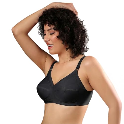 Kalyani Damini Full Coverage Non Padded Cotton Everyday Bra Black,Black_32B Pack of 2 - Image 3