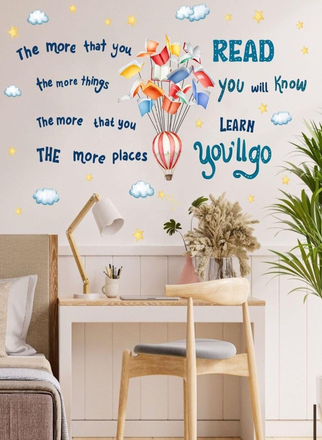 YIMEHDAN Reading Book Wall Decal,The More That You Read The More Things You Will Know Inspirational Quote Vinyl Wall Stickers, Removable Educational Reading Artwork for Classroom Office Library Decor - Image 4