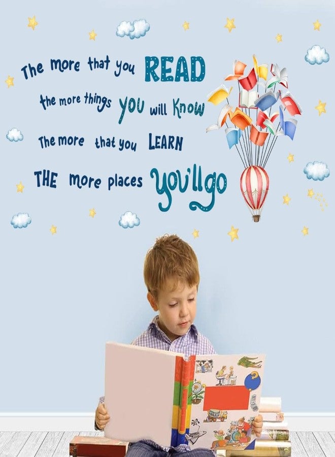 YIMEHDAN Reading Book Wall Decal,The More That You Read The More Things You Will Know Inspirational Quote Vinyl Wall Stickers, Removable Educational Reading Artwork for Classroom Office Library Decor - Image 5