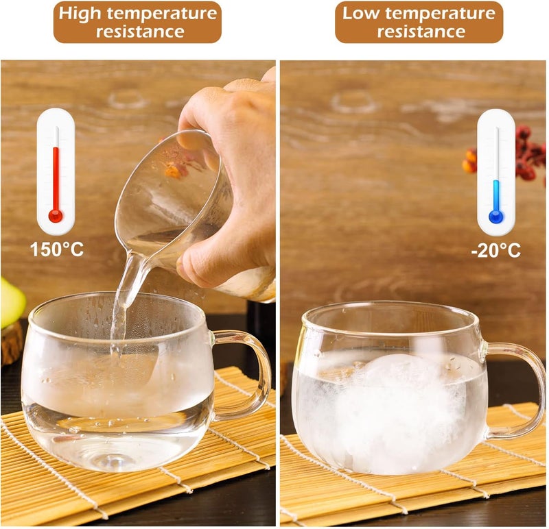 WHJY Glass Tea Cup with Infuser and Lid, 12 ounce Glass Tea Cups with Strainer, Loose Leaf Tea Cup Mug for One, Lead-free Borosilicate Glass Teacups, Heat Resistance, Microwave & Dishwasher Safe - Image 4