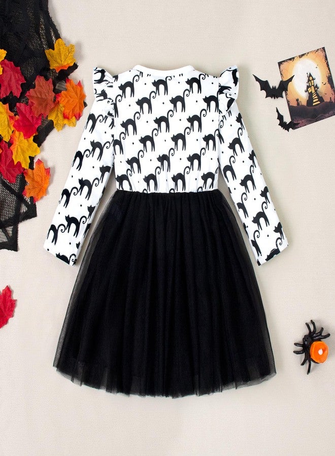 Magic Park 12M-9Y Toddler Girl Holiday Tulle Dress Girls Long Sleeve Tutu Dresses Kids Casual Outfits Winter Clothes (White-A, 2-3 Years) - Image 3