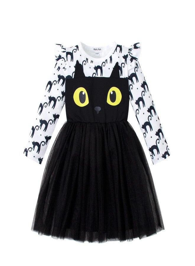 Magic Park 12M-9Y Toddler Girl Holiday Tulle Dress Girls Long Sleeve Tutu Dresses Kids Casual Outfits Winter Clothes (White-A, 2-3 Years) - Image 1