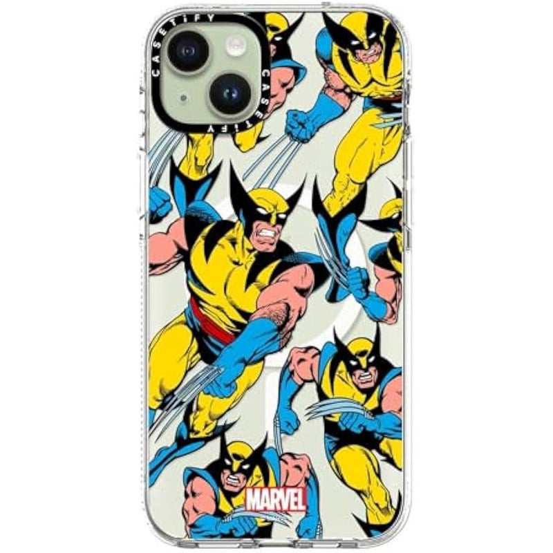 Casetify Clear iPhone 15 Plus Case 【Deadpool & Wolverine Co-Lab/Not Yellowing / 6.6ft Drop Protection/Magsafe】 - Wolverine Pattern Case - Clear - Image 3