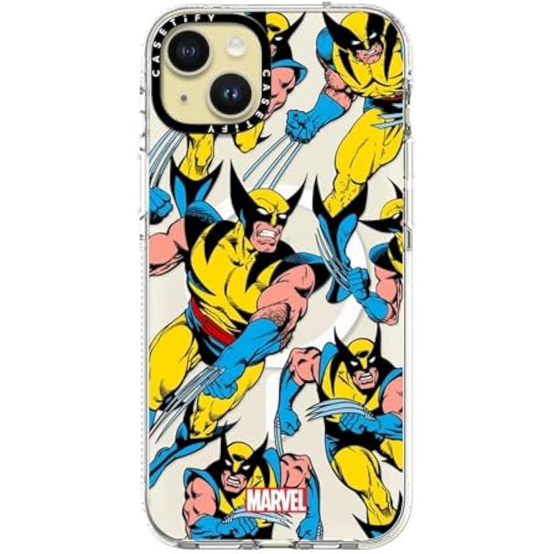 Casetify Clear iPhone 15 Plus Case 【Deadpool & Wolverine Co-Lab/Not Yellowing / 6.6ft Drop Protection/Magsafe】 - Wolverine Pattern Case - Clear - Image 2