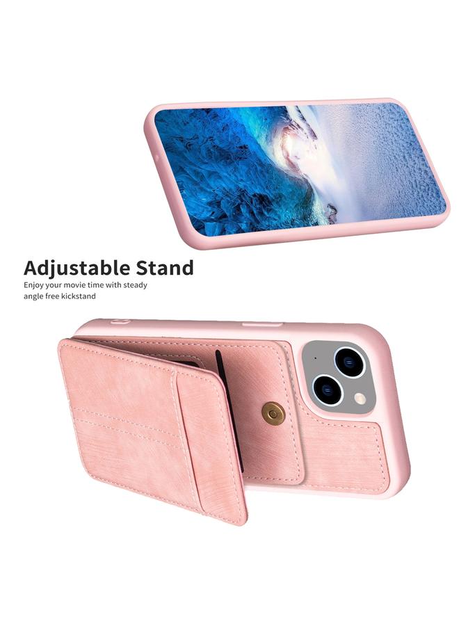 S-TOP Case For iPhone 15 Plus BF28 Frosted Card Bag Phone Case with Holder - Image 5