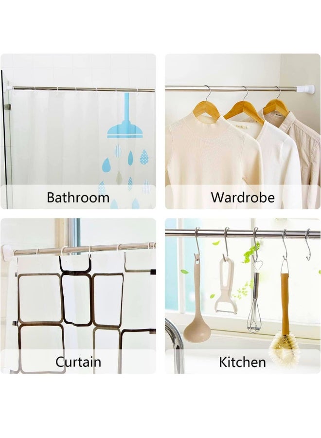 Chase Up Extendable Clothes Rail, 70-120cm Stainless Steel Extendable Clothes Rail Pole - Hanging Rails for Clothes, Wardrobe, Shower, Kitchen, Windows Adjustable Shower Curtain Pole, 22mm Diameter - Image 2