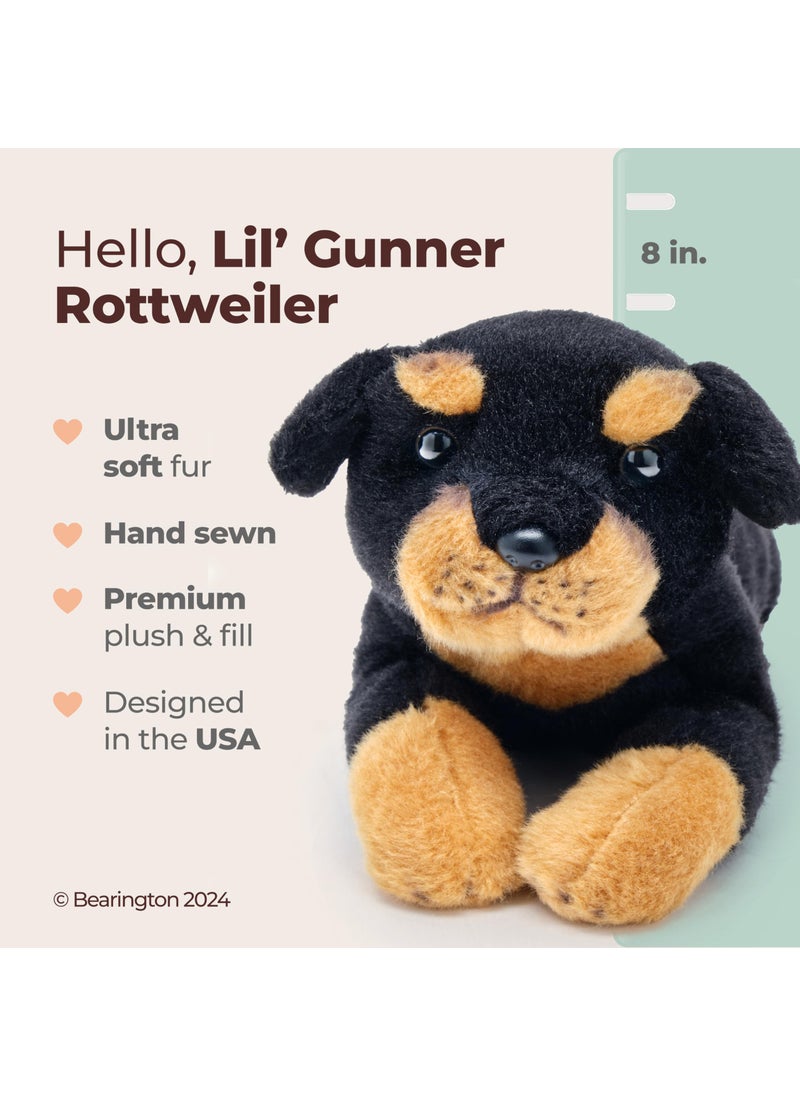Bearington Collection Bearington Lil' Gunner The Rottweiler Stuffed Animal, 8 Inch Dog Stuffed Animal  - Image 2
