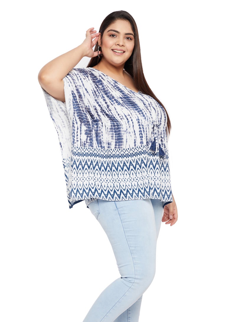 Gypsie Blu Women V Neck Rayon Summer Tunic Top Kaftan Dress for Ladies - Image 2