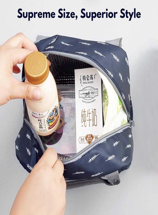 AIMERS Lunch Bag for Women, Thermal Tote Organizer for Office, School, Portable Reusable Lunch Box with Pocket, Ideal for Work, College, Kids, and Outdoor Activities - (Big Size) 8 Liters, Blue - Image 2