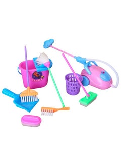 Miniature Mop Dust Pan Brush Broom Bucket Doll Housework Cleaning Supplies Tools Set Dollhouse Furniture Decoration Accessories For 711.5 Inch Dolls Accessories