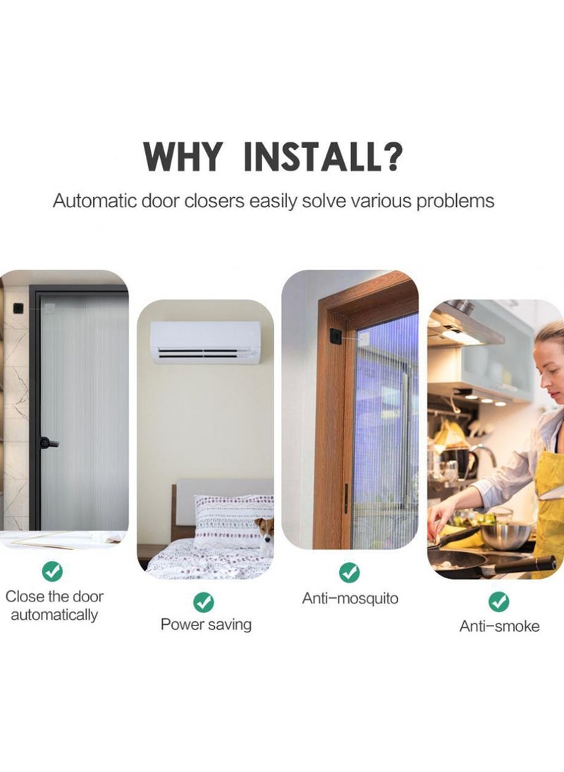 RongXin Non-perforated Automatic Sensing Door Closer Multifunctional Automatic Door Closer Automatic Door Closer For Household And Commercial Use With Pull Cord Type Door Closer  - Image 5