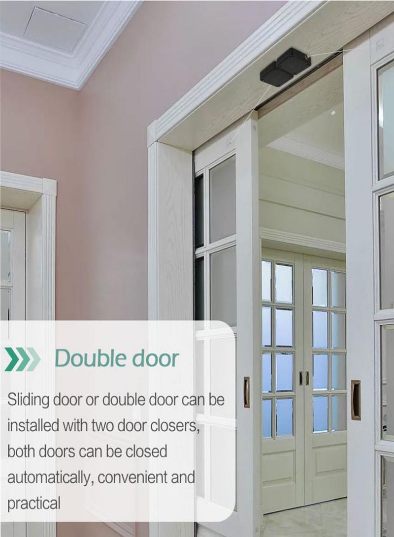 Non-perforated Automatic Sensing Door Closer Multifunctional Automatic Door Closer Automatic Door Closer For Household And Commercial Use With Pull Cord Type Door Closer