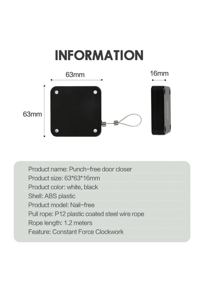 RongXin Non-perforated Automatic Sensing Door Closer Multifunctional Automatic Door Closer Automatic Door Closer For Household And Commercial Use With Pull Cord Type Door Closer  - Image 4