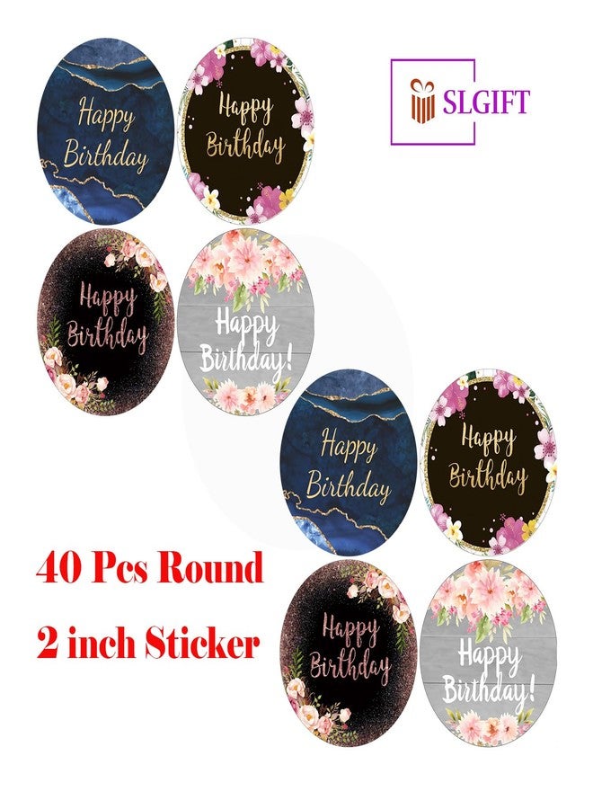 SLGIFT Vinyl Happy Birthday Theme Sticker, Self-Adhesive Vinyl Stickers, 40 Pieces, 2 x 2 Inches Round Sticker, 4 Unique Designs, R193 - Image 4