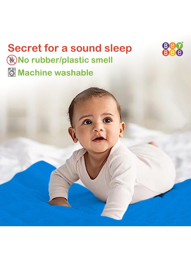 باي بي ملاءة بي بي المقاومة للماء سريعة الجفاف للأطفال | واقي مرتبة قابل للغسل فائق الامتصاص من الصوف المضاد للتكتل | ملاءة حماية سرير الأطفال الصغار، (عبوة كبيرة من قطعتين، 100 × 1400 سم، فيروزة) - Image 3