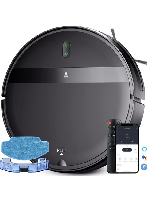 G20 Robot Vacuum Cleaner With Mop,2 in 1 Mopping Robotic Vacuum with Watertank and Dustbin,Tangle-Free Powerful Suction,Alexa & App Scheduling,  Wi-Fi/App/Remote,Self-Charging, Slim,Black