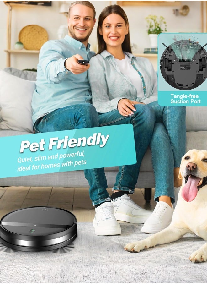 Joshberg - G20 Robot Vacuum Cleaner With Mop,2 in 1 Mopping Robotic Vacuum with Watertank and Dustbin,Tangle-Free Powerful Suction,Alexa & App Scheduling,  Wi-Fi/App/Remote,Self-Charging, Slim,Black - Image 1