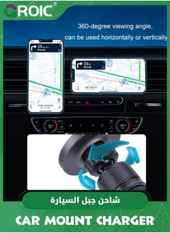 GROIC Magnetic Wireless Car Charger Mount, Mag-Safe Compatible Car Mount Wireless Charger, Air Vent Car Phone Mount Compatible for iPhone,15W Fast Charging LED Magnetic Wireless Car Charger  - Image 5