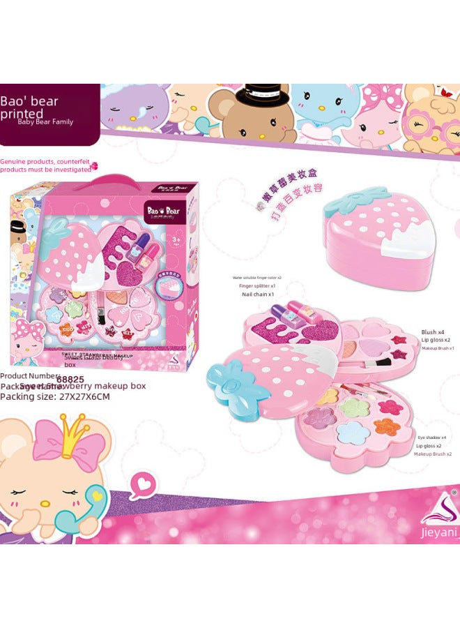 Kids' Makeup Toys Set Simulation Cosmetic Kit Eye Shadow Lipstick Nail Polish Perfume Spray Waterproof Easy To Clean-Specifications:68819 Four-story Lotus  - Image 5