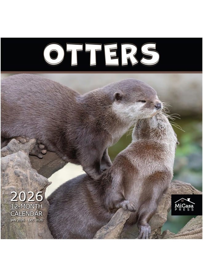 MICASA PRESS MICASA Otters 2026 Wall Calendar 12 Month | 12" x 24" Open | Thick & Sturdy Paper | Giftable | Calendar 2026 - Image 1