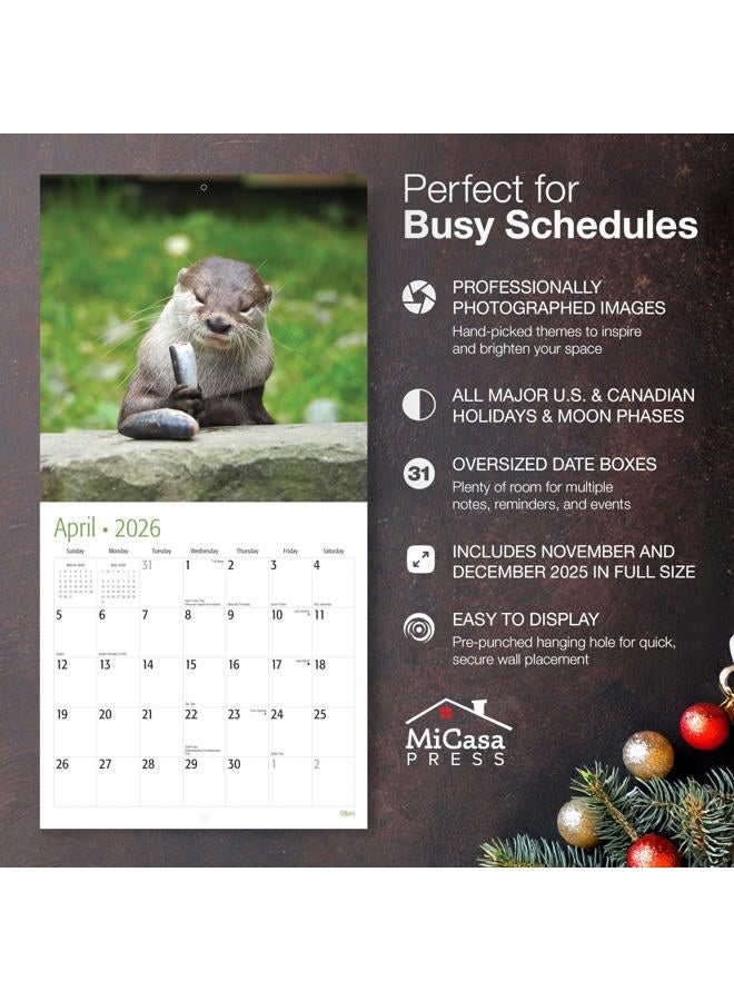 MICASA PRESS MICASA Otters 2026 Wall Calendar 12 Month | 12" x 24" Open | Thick & Sturdy Paper | Giftable | Calendar 2026 - Image 2