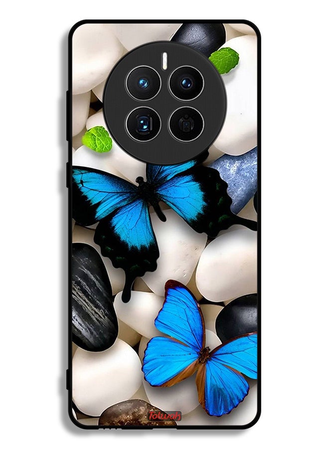 Tolwak Huawei Mate 50E Protective Case Cover Butterflies On Stones - Image 1