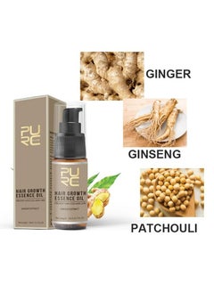 PURC Hair Growth Essence Oil For Hair Fall Hair Regrowth & Scalp Treatment Ginger Essential Oil Supports Healthy Hair Thinning Treatment Hair Growth Oil for Women & Men 20ml  - Image 3