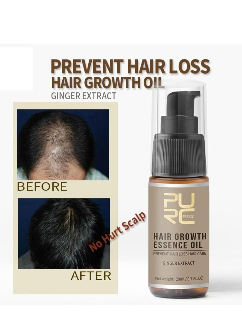 PURC - Hair Growth Essence Oil For Hair Fall Hair Regrowth & Scalp Treatment Ginger Essential Oil Supports Healthy Hair Thinning Treatment Hair Growth Oil for Women & Men 20ml - Image 1