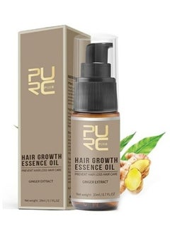 PURC Hair Growth Essence Oil For Hair Fall Hair Regrowth & Scalp Treatment Ginger Essential Oil Supports Healthy Hair Thinning Treatment Hair Growth Oil for Women & Men 20ml  - Image 1