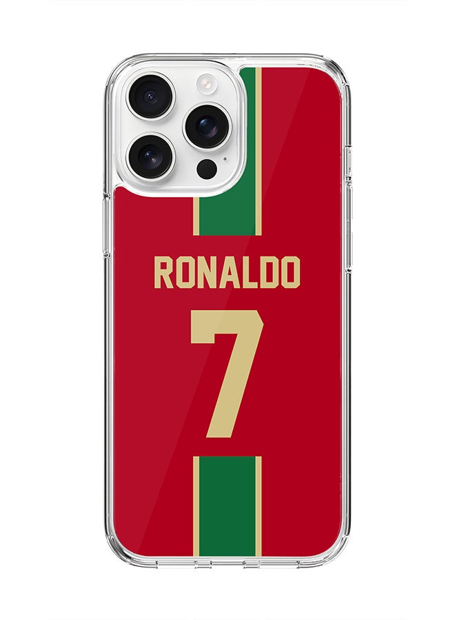 Stylizedd For iPhone 16 Pro Max Case [Compatible with MagSafe] Slim Magnetic cover Clear Phone Case - Football Team - Portugal, Ronaldo - Image 1
