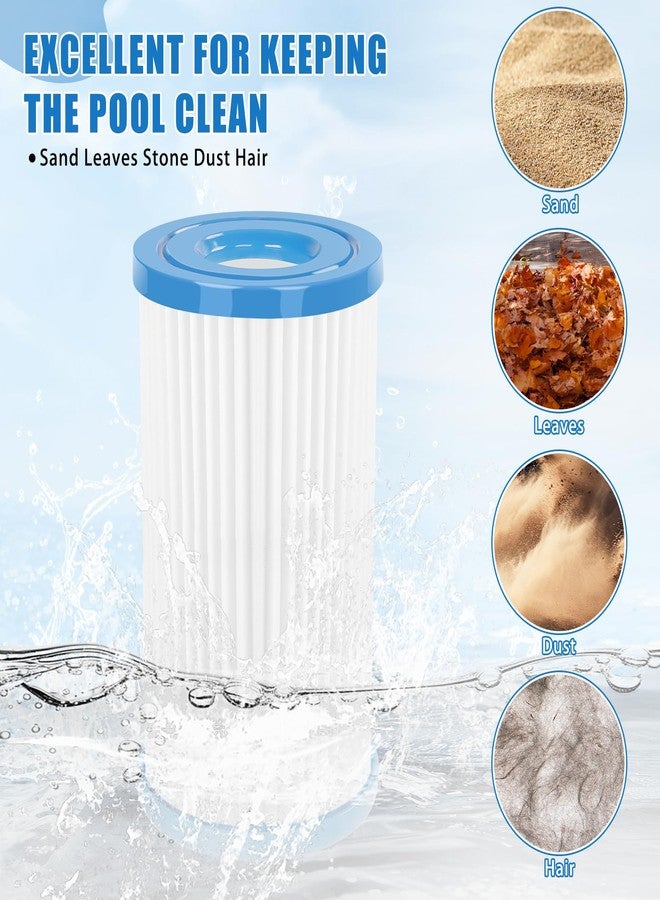 RGJ Universal Pool Filter Cartridge Type A/C or III, 12 Pack Reusable Swimming Pool Filter for Above Ground Pools, Efficient Filtration & Keep The Water Clean - Image 2